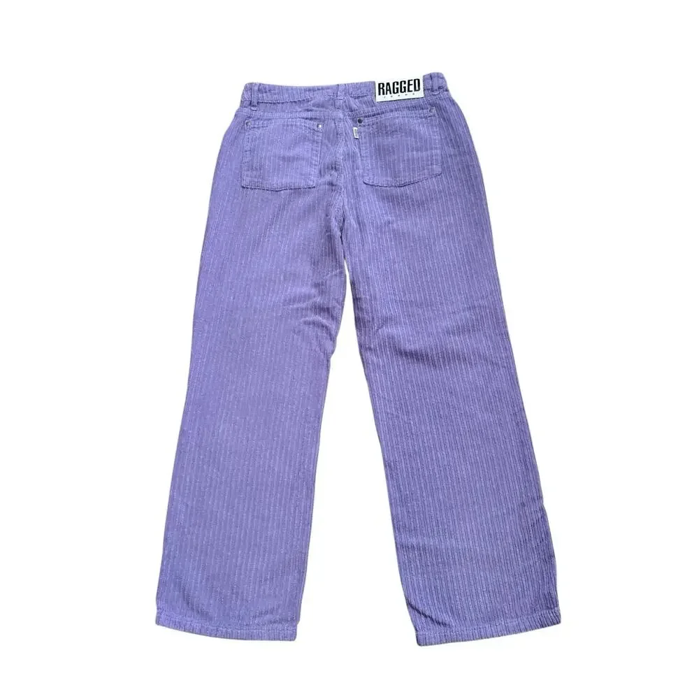 Ragged Jeans Mens 34 Purple Corduroy Pants Straight Leg Casual Cotton 29